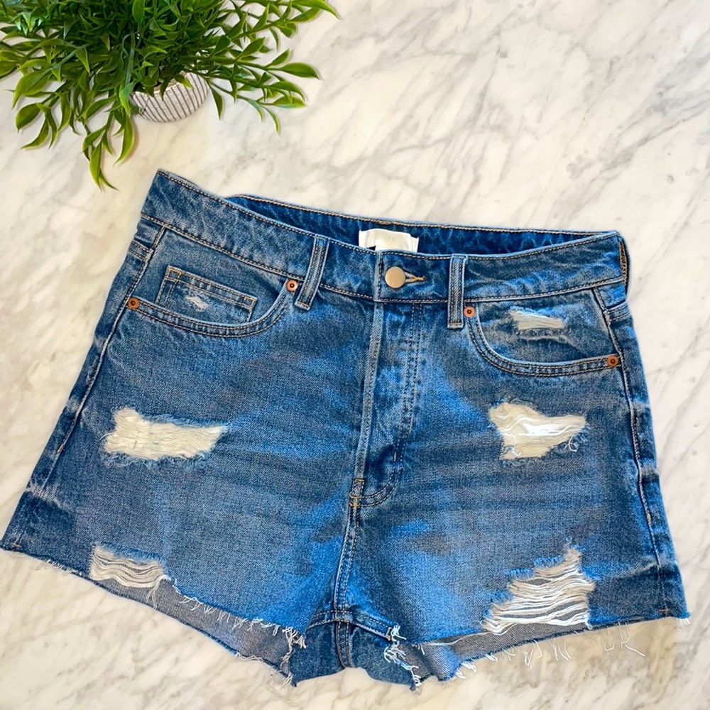 H&M Distressed Denim Shorts